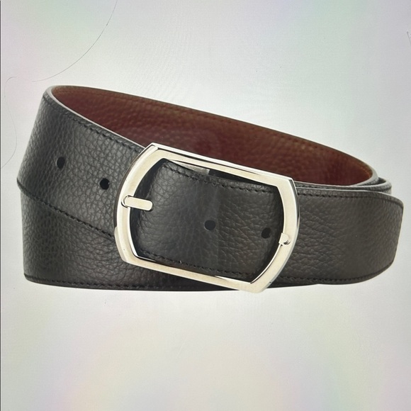 Simonnot Godard Reversible Grained Leather Belt (44) NWOT